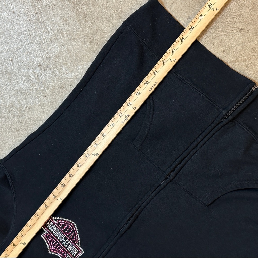 Harley Davidson Bling Full Zip Black Pink Hooded Sweatshirt Chicago IL Large - Picture 9 of 9